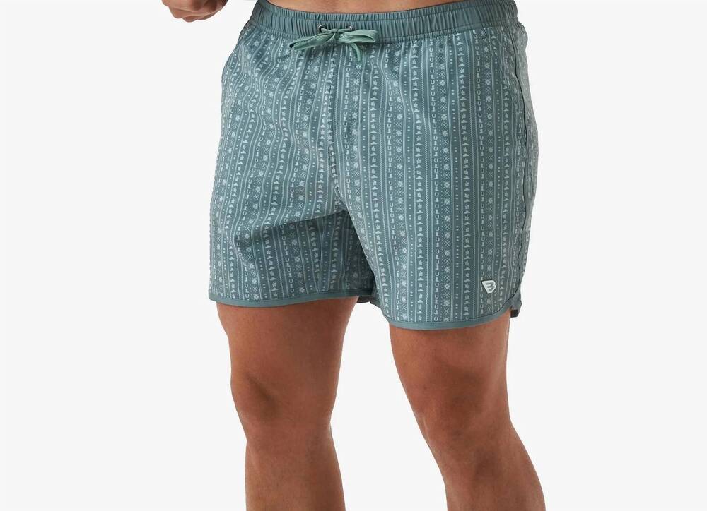 NEW BURLEBO drawstring waist swim trunks in burlebo ranch